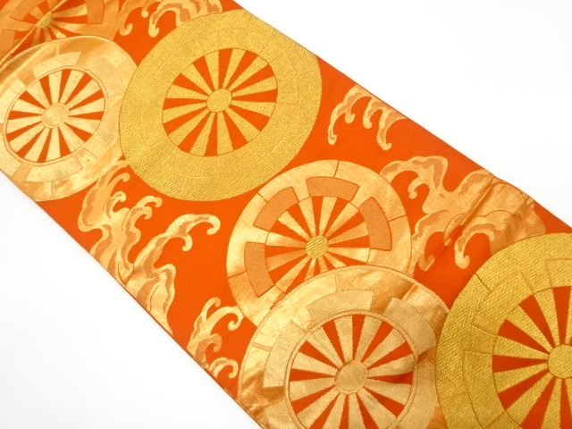 JAPANESE KIMONO / ANTIQUE FUKURO OBI / SILK / WOVEN GENJIGURUMA